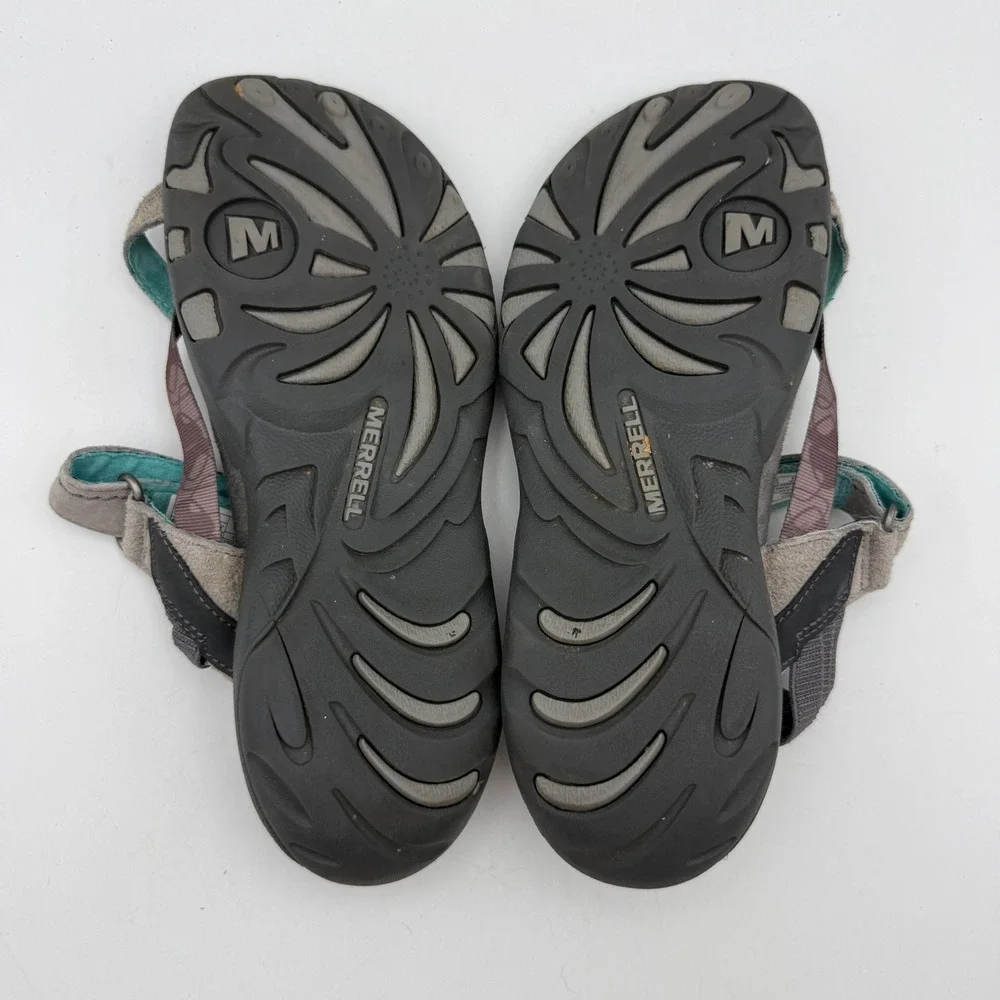 Merrell Drizzle Sandals Womens 6 Grey Suede Athletic Hiking Strappy J57510